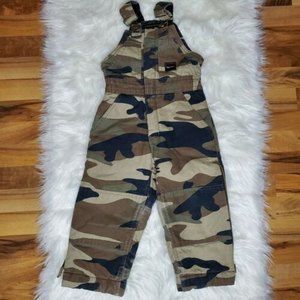 Walls Tough Wear Kids Grow System Youth Size XS 4/5 Camo Insulated Bib Overalls